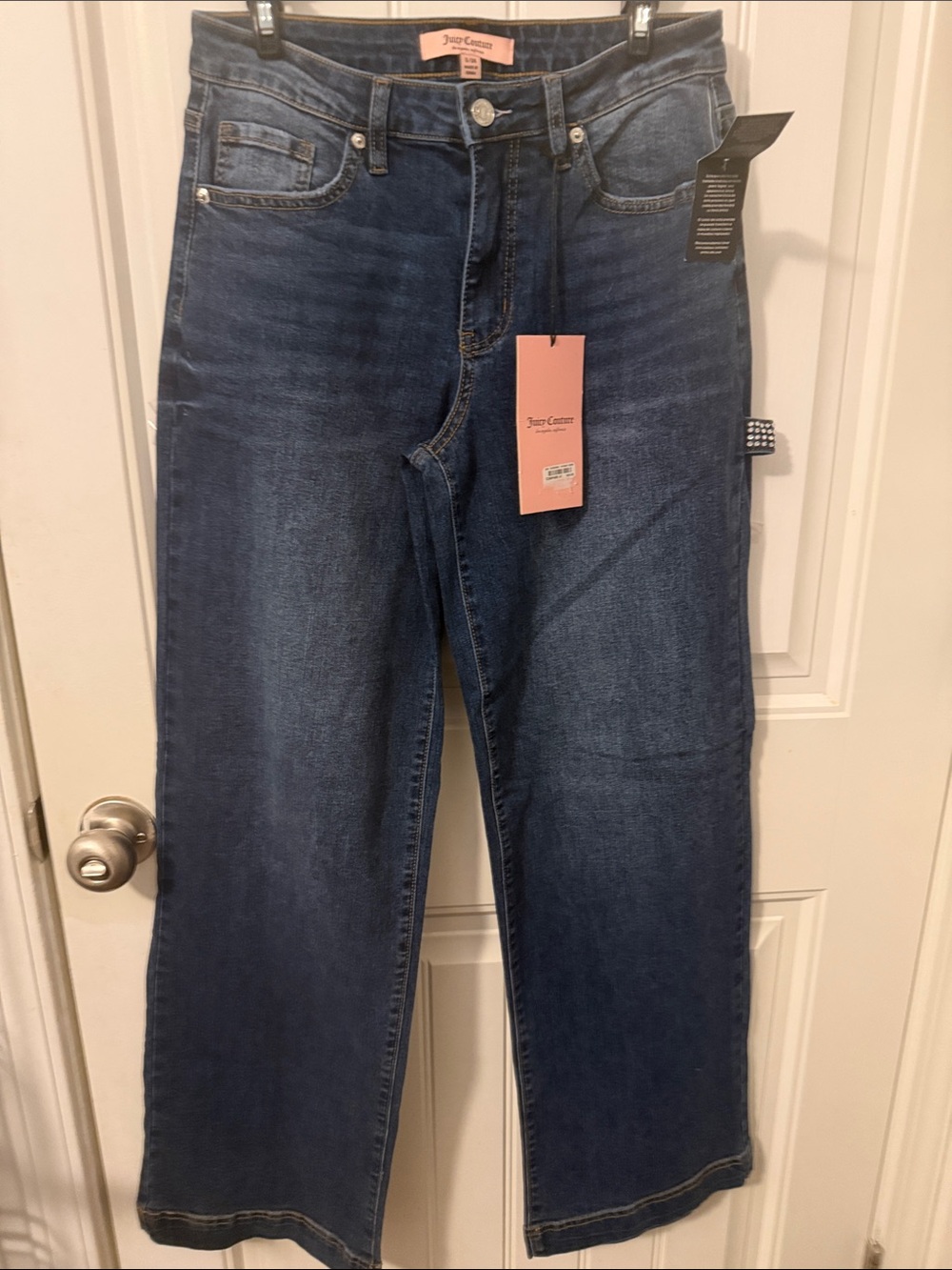 Juicy Couture Abbot Rhinestone Carpenter Jeans medium wash wide leg size 3/26